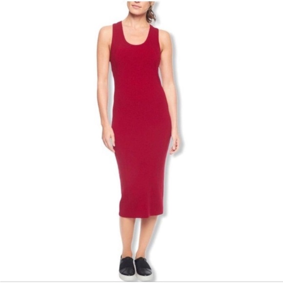 Athleta Red River Rib Merino Wool Sweater MIDI Dress - Picture 1 of 7